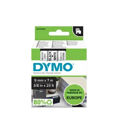 D1 - Standard Étiquettes - Noir sur blanc - 9mm x 7m - Dymo - Ruban - visuel 2
