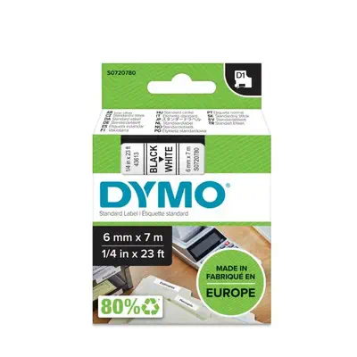 D1 - Standard Étiquettes - Noir sur blanc - 6mm x 7m - Dymo - Ruban - visuel 2