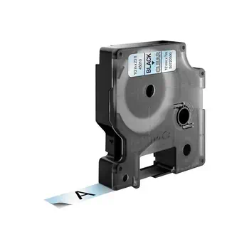 Revendeur officiel D1 - Standard Étiquettes - Noir sur transparent - 12mm x 7m