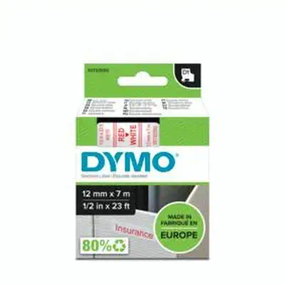 D1 - Standard Étiquettes - Rouge sur blanc - 12mm x 7m - Dymo - Ruban - visuel 2