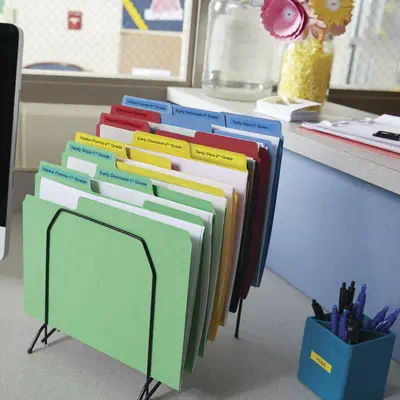 DYMO D1 étiquettes autocollantes authentiques | rouleau 9 mm x 7 m | impression en noir sur fond ble - Dymo - Ruban - visuel 6