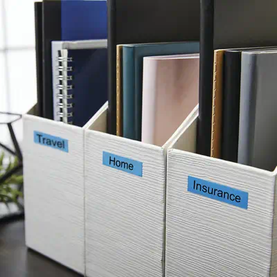 DYMO D1 étiquettes autocollantes authentiques | rouleau 9 mm x 7 m | impression en noir sur fond ble - Dymo - Ruban - visuel 4