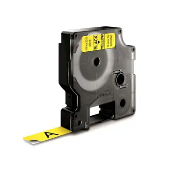 D1 - Standard Étiquettes - Noir sur jaune - 12mm x 7m revendeur officiel