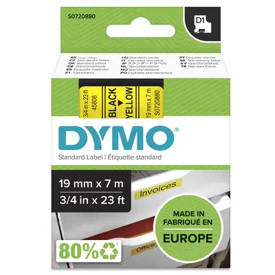 DYMO D1 étiquettes autocollantes authentiques de hautes performances en polyester | 19mm x 7m | impr - Dymo - Ruban - visuel 4