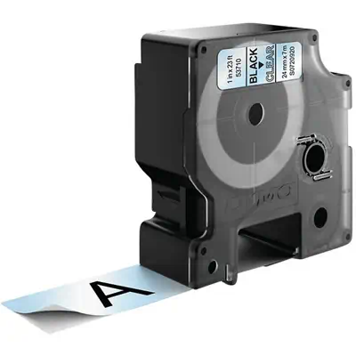 D1 - Standard Étiquettes - Noir sur transparent - 24mm x 7m - Dymo - Ruban - visuel 1