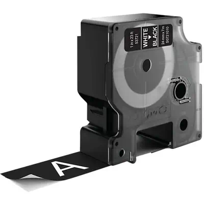 D1 - Standard Étiquettes - Blanc sur noir - 24mm x 7m - Dymo - Ruban - visuel 1