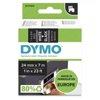 DYMO D1 étiquettes autocollantes authentiques | rouleau de 24 mm x 7 m | impression en blanc sur fon revendeur officiel