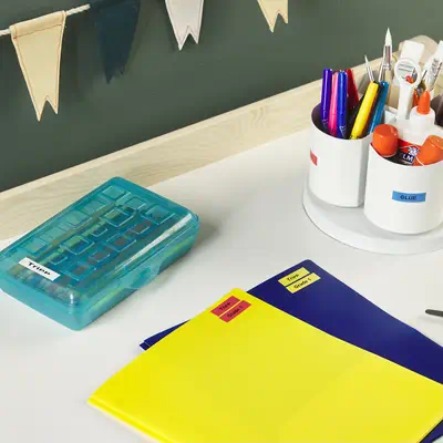 DYMO LetraTag Étiquettes en plastique Authentique | 12 mm x 4 m | impression en noir sur fond rouge  - Dymo - Ruban - visuel 6