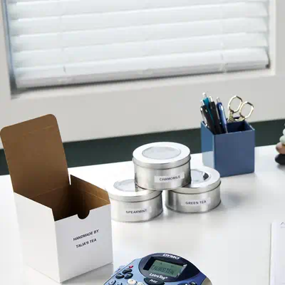 DYMO LetraTag Étiquettes en Plastique Authentique | 12 mm x 4 m | Noir sur Blanc | Étiquettes autoco - Dymo - Ruban - visuel 2