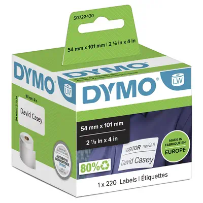 DYMO LW grandes étiquettes autocollantes authentiques pour expéditions et badges nominatifs | 54 mm  - Dymo - Ruban - visuel 4