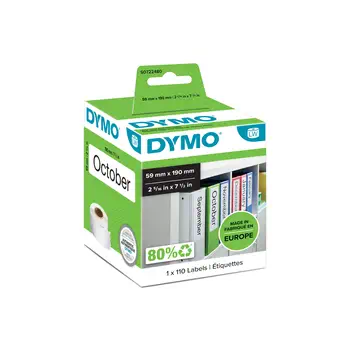 Garantie Dymo LW -Étiquettes pour classeurs grand format - 59 x 190