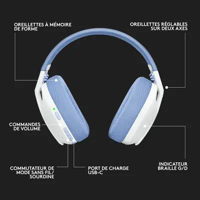 Logitech G G435 Logitech - visuel 1 - hello RSE - MOUSSE À MÉMOIRE DE FORME AVEC ISOLATION PHONIQUE