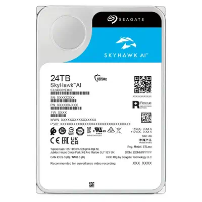 Seagate SkyHawk AI disque dur 24 To 7200 tr/min 512 Mo 3.5" Série ATA III - Disque dur Interne - visuel 4