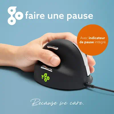 Souris Ergonomique R-Go HE Break avec logiciel de pause, gaucher, grand (longueur de la main > 185 m - R-Go Tools - visuel 9
