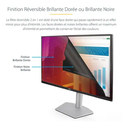 Filtre de Confidentialité pour Écran 24 pouces 16:9, Écran de Confidentialité Réversible Or, Filtre  - StarTech - Accessoire Moniteur - visuel 9
