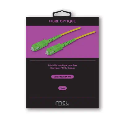 Câble fibre optique simplex monomode 9/125 - SCAPC/SCAPC - 10m - MCL - Carte Réseau - visuel 2
