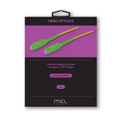 Câble fibre optique simplex monomode 9/125 - SCAPC/SCAPC - 3m - MCL - Carte Réseau - visuel 2