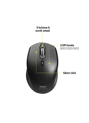 Port Designs 900906-FR clavier Souris incluse Bureau RF sans fil AZERTY Français Noir - Pack Clavier, souris - visuel 7