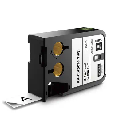 DYMO XTL Etiquette d'écriture vinyle 7 m Noir/Blanc - Dymo - Ruban - visuel 1