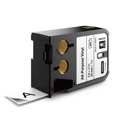 DYMO XTL Cassette d'étiquettes multi usage en vinyle 24 mm x 7 m Noir sur Blanc - Dymo - Ruban - visuel 1