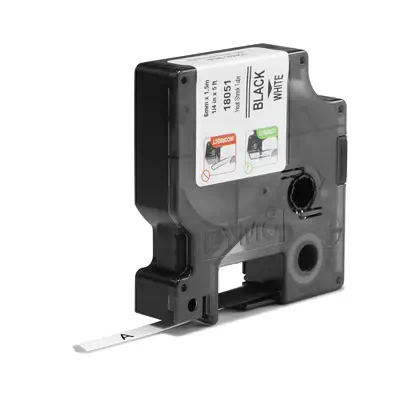 DYMO Rhino gaines thermorétractables industrielles | 6 mm x 1,5 m | Impression en noir sur fond blan - Dymo - Ruban - visuel 2