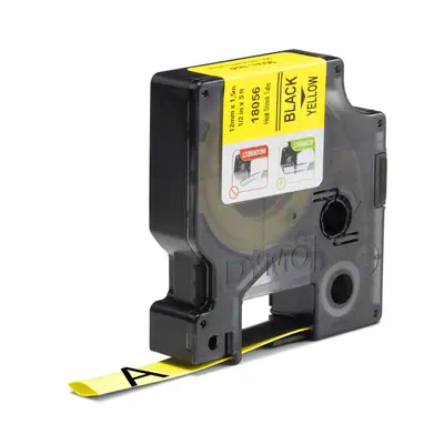 DYMO Rhino gaines thermorétractables industrielles | 12 mm x 1,5 m | Impression en noir sur fond jau - Dymo - Ruban - visuel 2