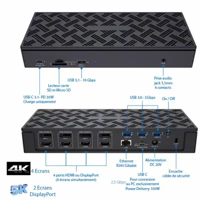 MCL MD1A99AZZUSB3C562 station d'accueil USB Type-C Noir - Station d'accueil pour portable - visuel 4
