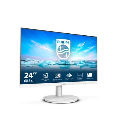 Philips V Line 241V8AW/00 écran plat de PC 60,5 cm (23.8") 1920 x 1080 pixels Full HD LCD Blanc - Ecran Ordinateur - visuel 4