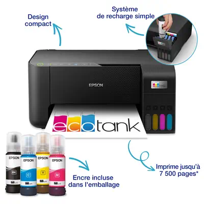 Epson EcoTank ET-2860 Jet d'encre A4 5760 x 1440 DPI 33 ppm Wifi - Multifonctions Jet d'encre - visuel 7