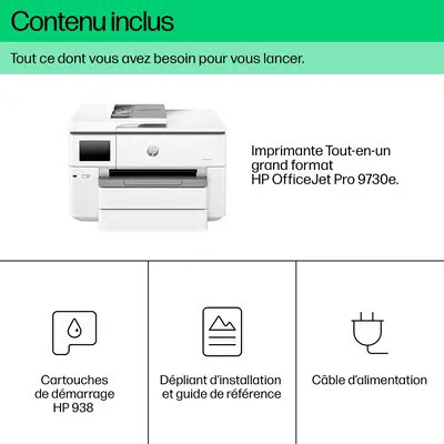 OfficeJet Pro 9730e Sans fil All-in-One Couleur Imprimante, Instant Ink; Impression recto-verso - HP - Multifonctions Jet d'encre - visuel 7