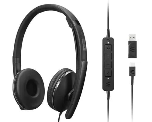 Vente LENOVO - Gen 2 - Micro-casque - sur-oreille - filaire - USB-C - noir au meilleur prix