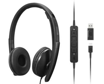 Achat LENOVO - Gen 2 - Micro-casque - sur-oreille - filaire - USB-C - noir au meilleur prix