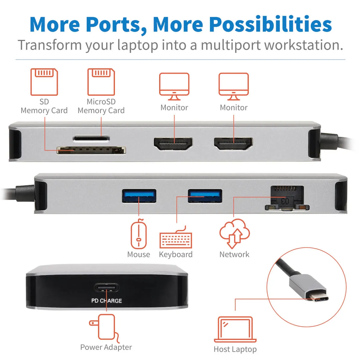 Achat EATON TRIPPLITE USB-C Dock Dual Display - 4K sur hello RSE - visuel 9