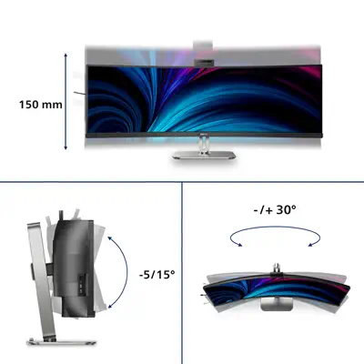 Philips 49B2U6900CH/00 écran plat de PC 124 cm (48.8") 5120 x 1440 pixels Dual QHD LCD Noir - Ecran Ordinateur - visuel 5
