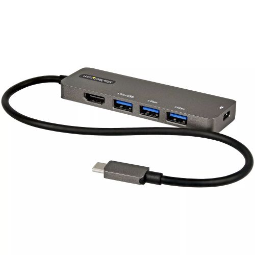 Vente Station d'accueil pour portable StarTech.com Adaptateur Multiport USB-C - Adaptateur USB-C vers HDMI 2.0b 4K 60Hz (HDR10), Alimentation 100W Passthrough, Hub 4 Ports USB 3.0 - Mini Dock USB Type-C - Câble Intégré 30cm