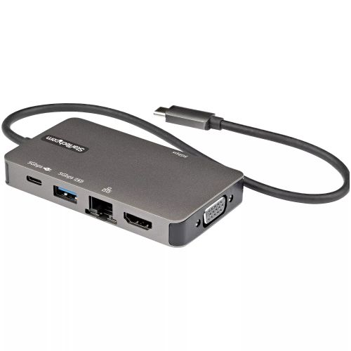 Achat StarTech.com Adaptateur Multiports USB-C - USB-C vers HDMI 4K 30Hz ou VGA 1080p - Mini Dock USB Type-C avec Alimentation 100W Passthrough - Hub USB 3 Ports USB 5Gbps - GbE - Câble Intégré 30cm sur hello RSE