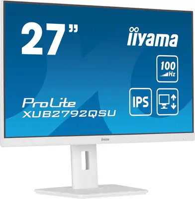 iiyama ProLite XUB2792QSU-W6 écran plat de PC 68,6 cm (27") 2560 x 1440 pixels Wide Quad HD LED Blan - Ecran Ordinateur - visuel 3