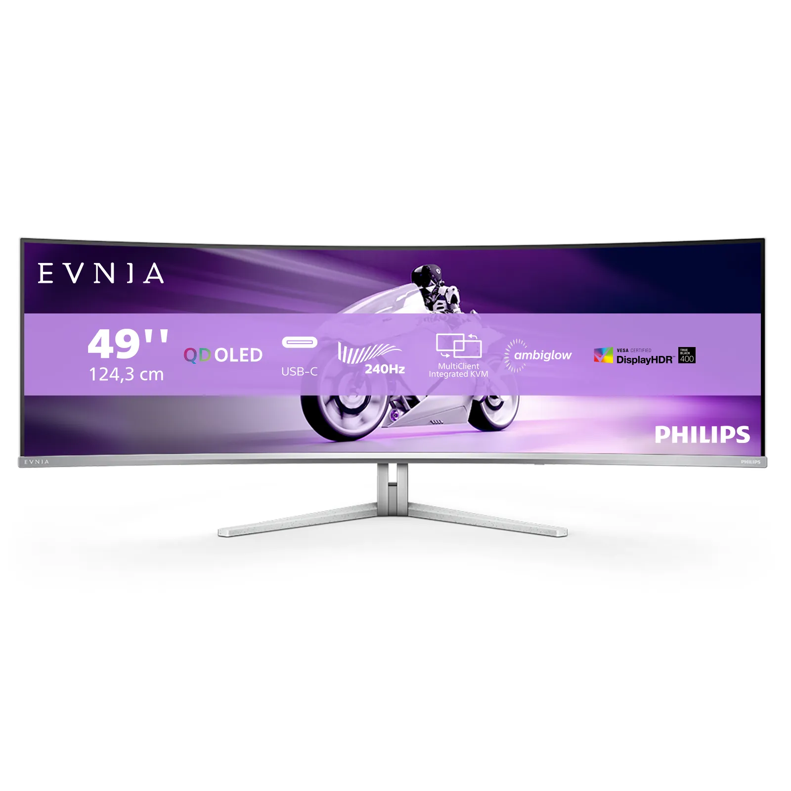 Philips Evnia 8000 49M2C8900/00 écran plat de PC 124,2 cm (48.9") 5120 x 1440 pixels Dual QHD QD-OLE - Ecran Ordinateur - visuel 3