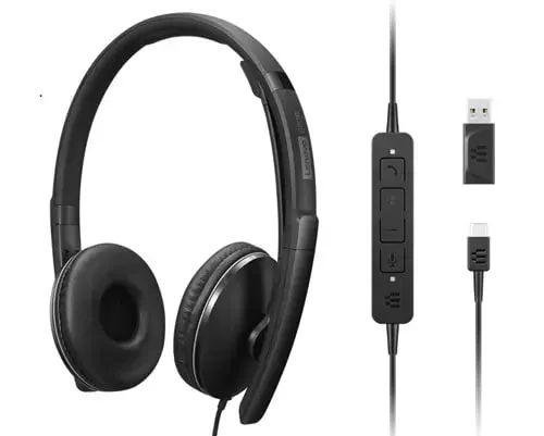 Achat LENOVO - Gen 2 - Micro-casque - sur-oreille - filaire - USB-C - noir et autres produits de la marque Lenovo