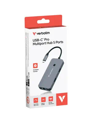 Verbatim CMH-05 USB Type-C 5000 Mbit/s Argent - Station d'accueil pour portable - visuel 2