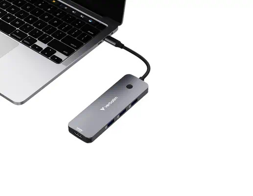Verbatim CMH-08 USB Type-C 5000 Mbit/s Argent - Station d'accueil pour portable - visuel 3