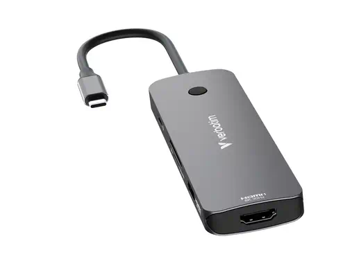 Verbatim CMH-08 USB Type-C 5000 Mbit/s Argent - Station d'accueil pour portable - visuel 4