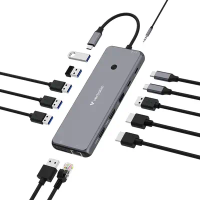 Verbatim CMH-13 USB Type-C 10000 Mbit/s Argent - Station d'accueil pour portable - visuel 1