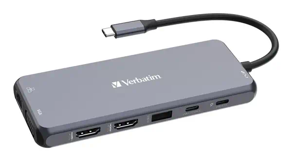 Verbatim CMH-14 USB Type-C 5000 Mbit/s Argent - Station d'accueil pour portable - visuel 2