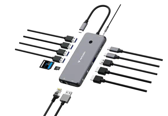 Verbatim CMH-14 USB Type-C 5000 Mbit/s Argent - Station d'accueil pour portable - visuel 1