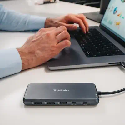 Verbatim CMH-14 USB Type-C 5000 Mbit/s Argent - Station d'accueil pour portable - visuel 3