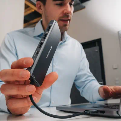 Verbatim CMH-14 USB Type-C 5000 Mbit/s Argent - Station d'accueil pour portable - visuel 4