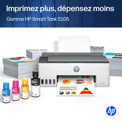 Smart Tank 5105 Sans fil All-in-One Couleur Imprimante, Copieur, Scanner - HP - Multifonctions Jet d'encre - visuel 7