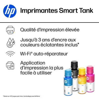 Smart Tank 5105 Sans fil All-in-One Couleur Imprimante, Copieur, Scanner - HP - Multifonctions Jet d'encre - visuel 10