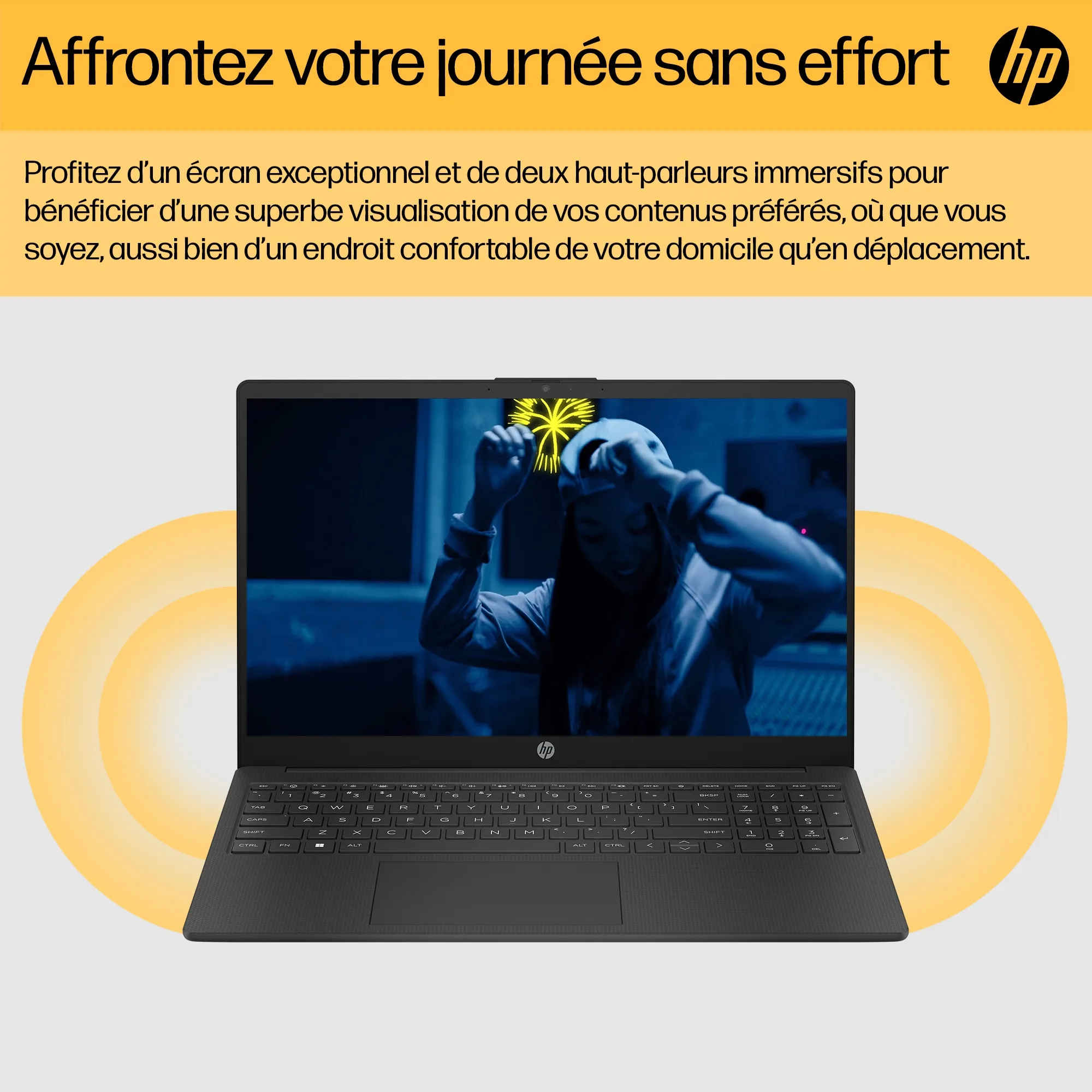 HP Laptop 15-fc0047nf HP - visuel 1 - hello RSE - Clavier pleine taille avec pavé numérique intégré